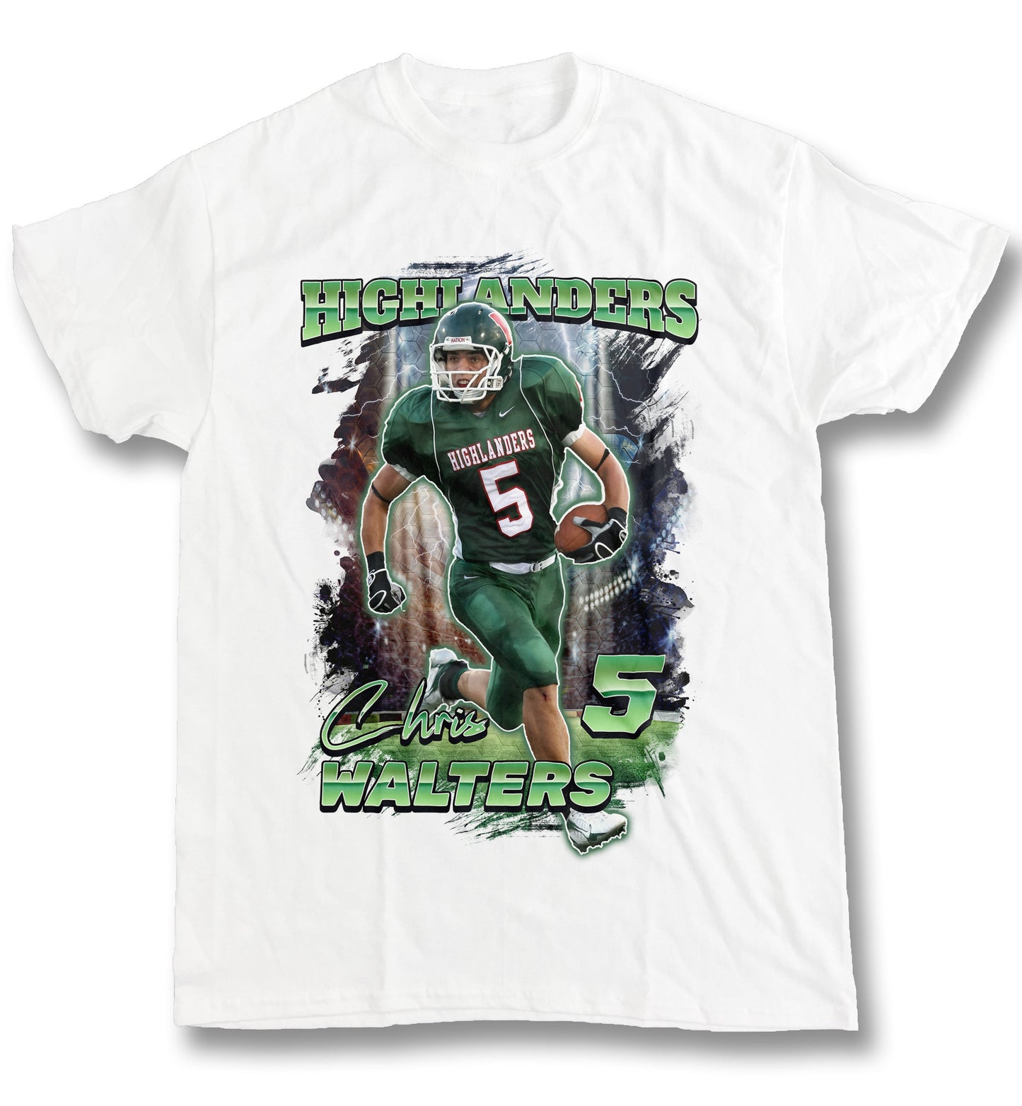 Personalized Football Picture T-Shirt for Game Day, Custom Photo Shirt, Senior Gift, Football Mom, Dad, Sister, Aunt and Brother, up to 5XL