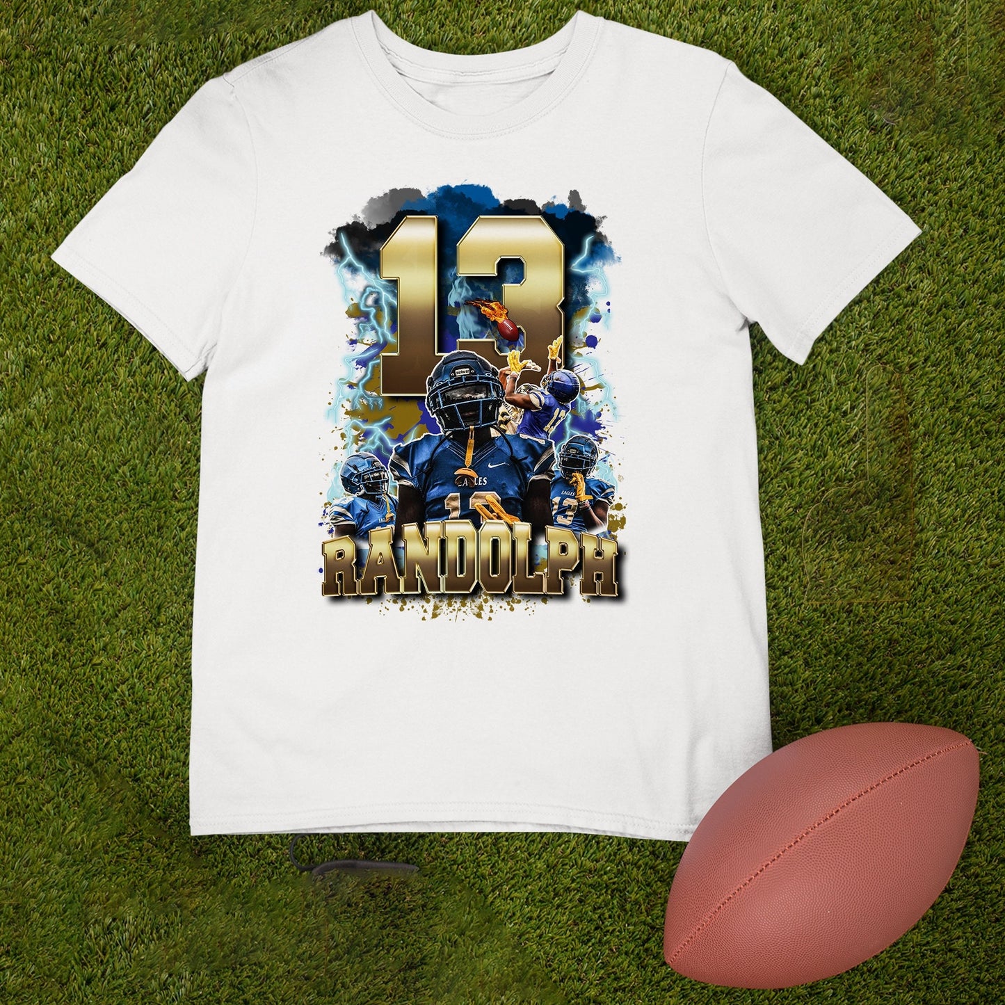 Personalized Football Picture T-Shirt for Game Day, Custom Photo Shirt, Senior Gift, Football Mom, Dad, Sister, Aunt and Brother, up to 5XL