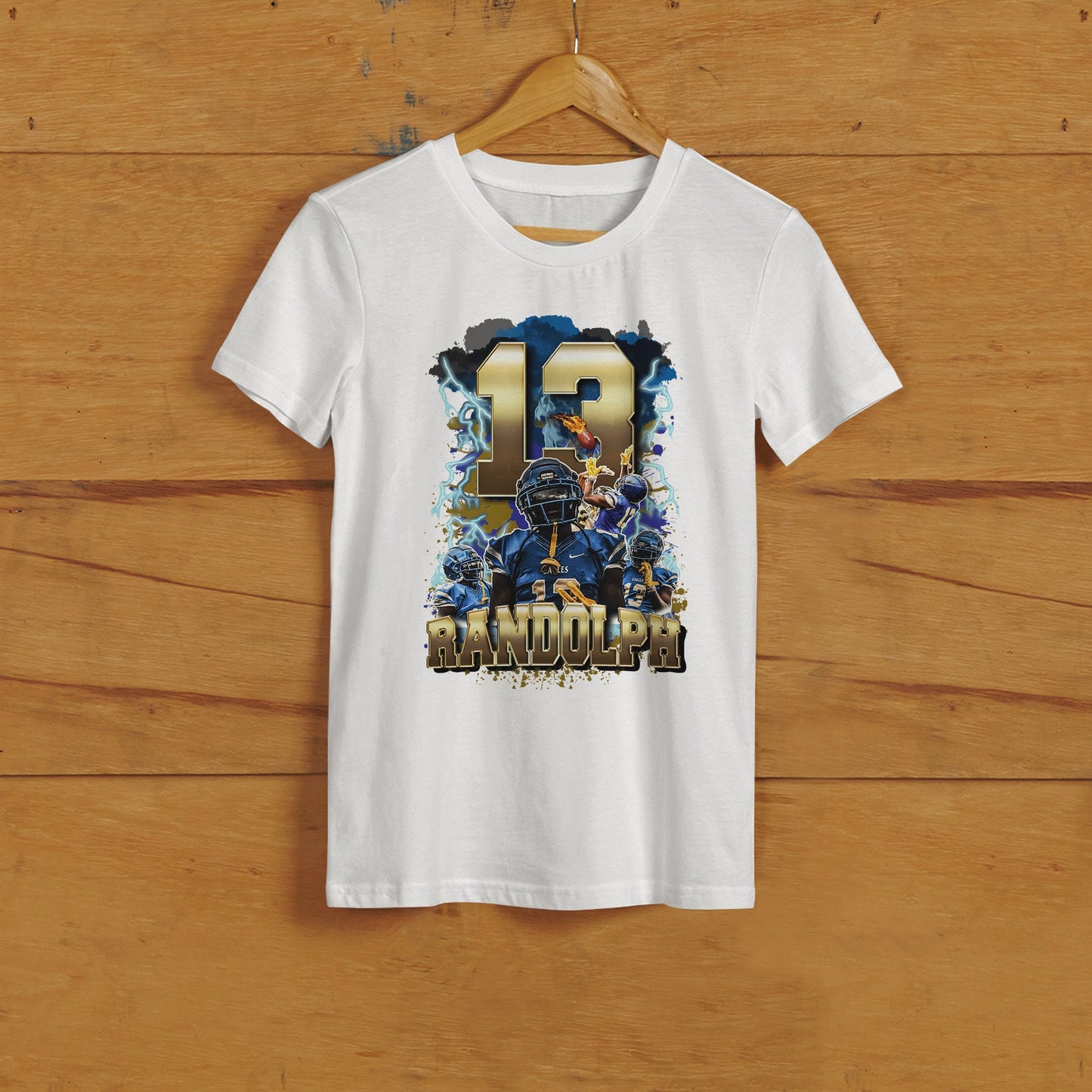 Personalized Football Picture T-Shirt for Game Day, Custom Photo Shirt, Senior Gift, Football Mom, Dad, Sister, Aunt and Brother, up to 5XL