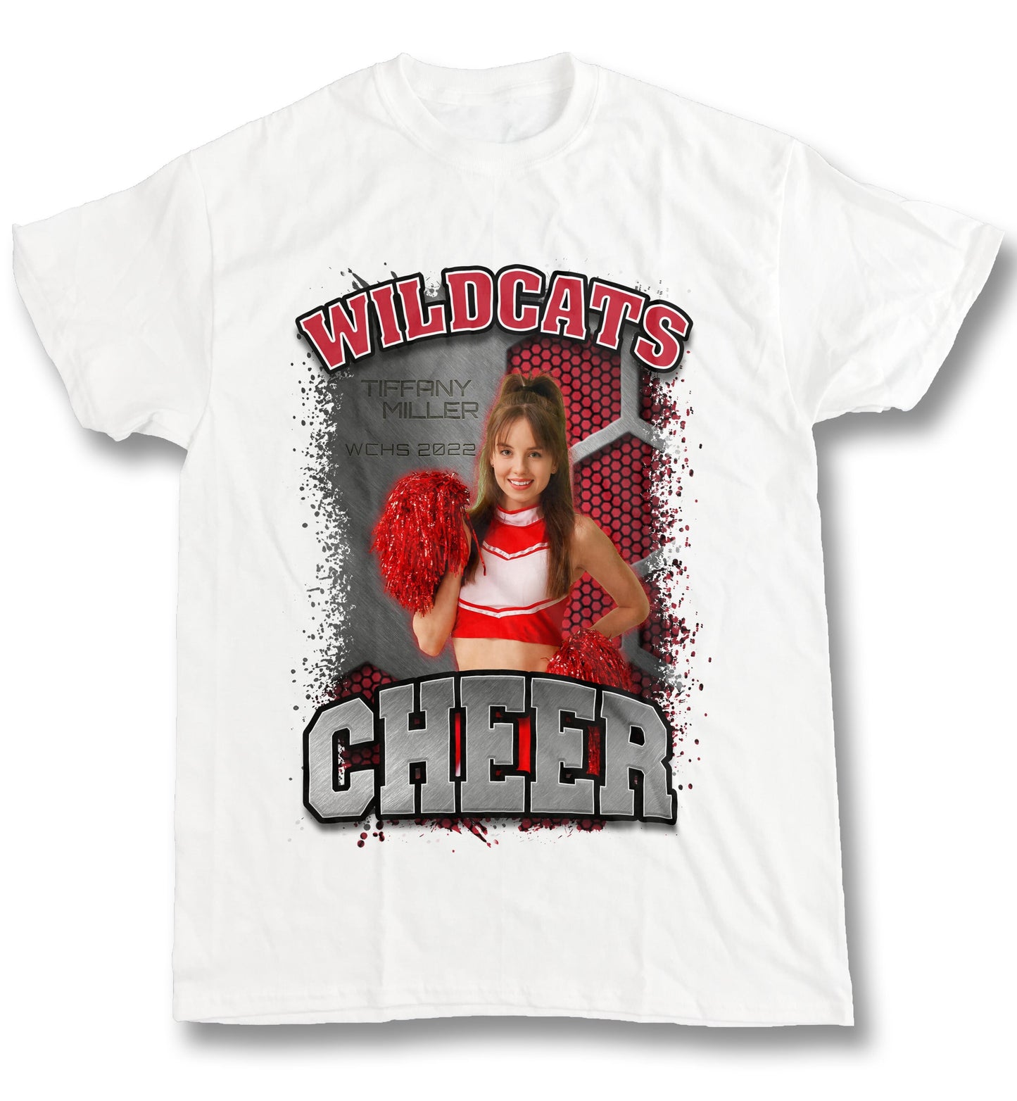 Personalized Cheerleader Picture T-Shirt for Mom Dad Brother Sister Aunt Senior Cheerleading Photo Shirt Perfect for Game Day Sizes XS-5XL