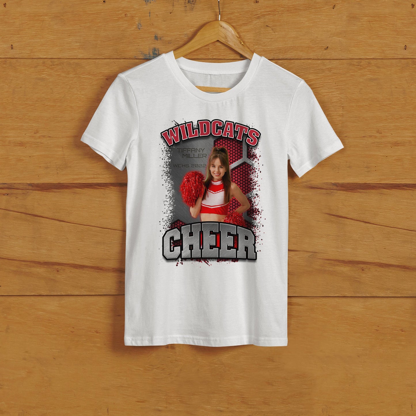 Personalized Cheerleader Picture T-Shirt for Mom Dad Brother Sister Aunt Senior Cheerleading Photo Shirt Perfect for Game Day Sizes XS-5XL