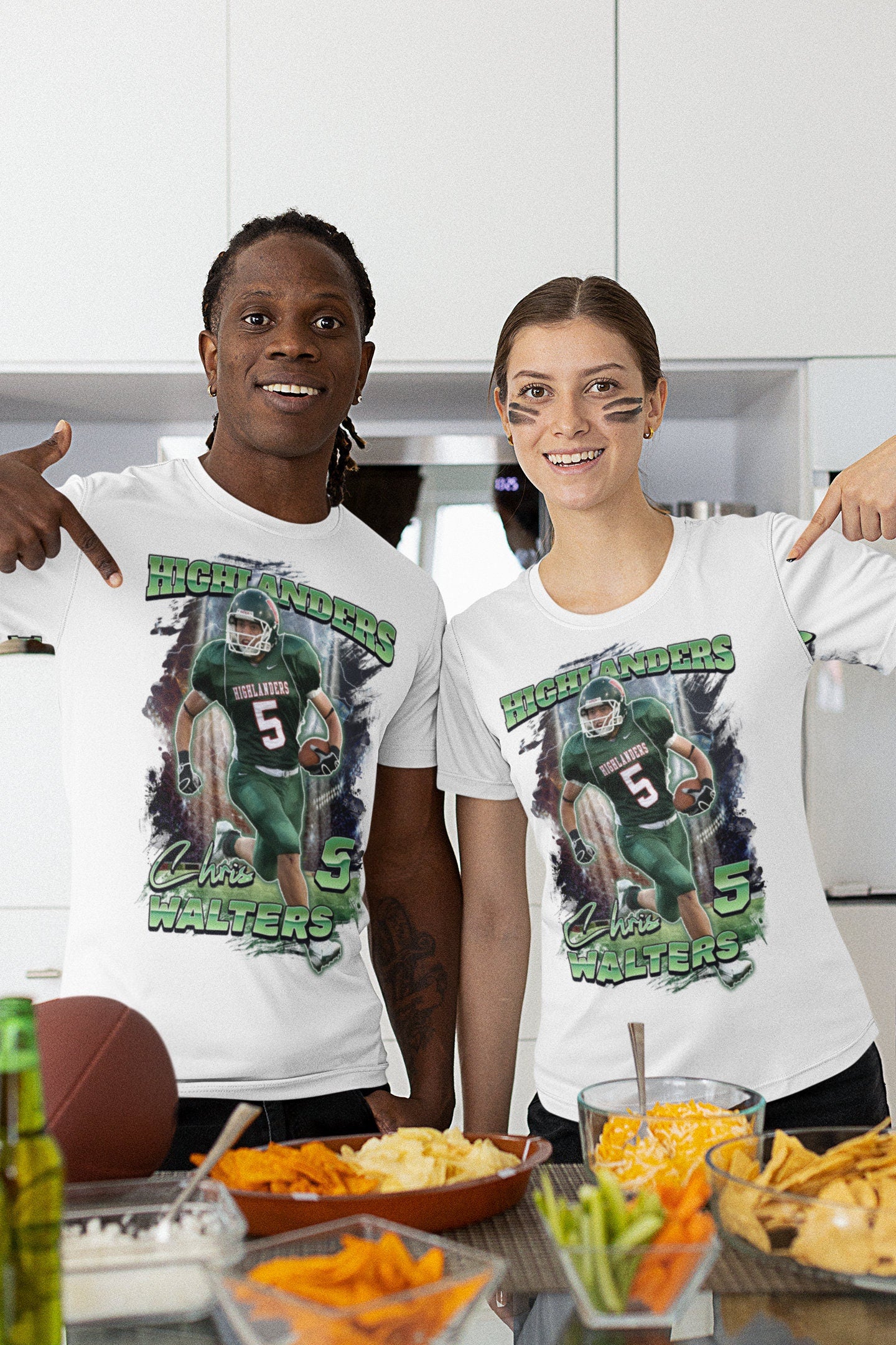 Personalized Football Picture T-Shirt for Game Day, Custom Photo Shirt, Senior Gift, Football Mom, Dad, Sister, Aunt and Brother, up to 5XL