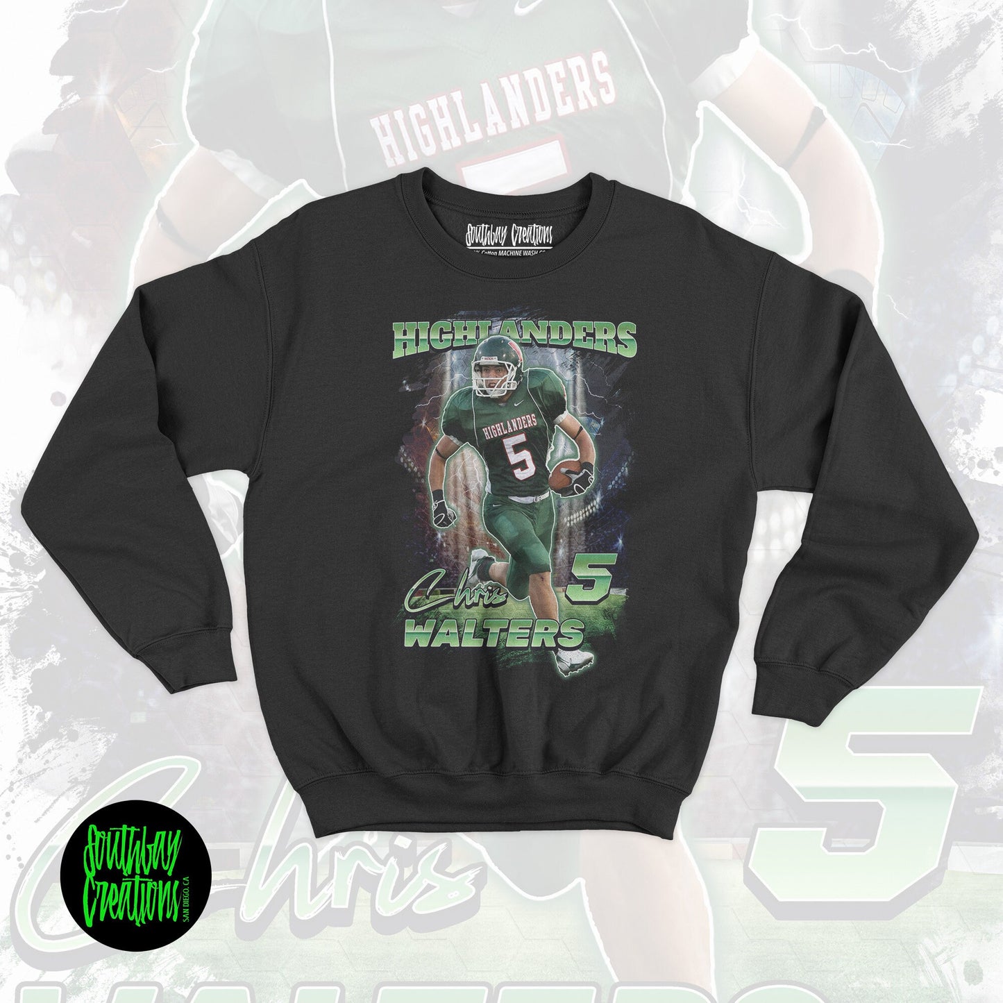 Personalized Football Picture Sweatshirt for Game Day, Custom Photo Crewneck, Senior Gift, Football Mom, Dad, Sister, Aunt and Brother