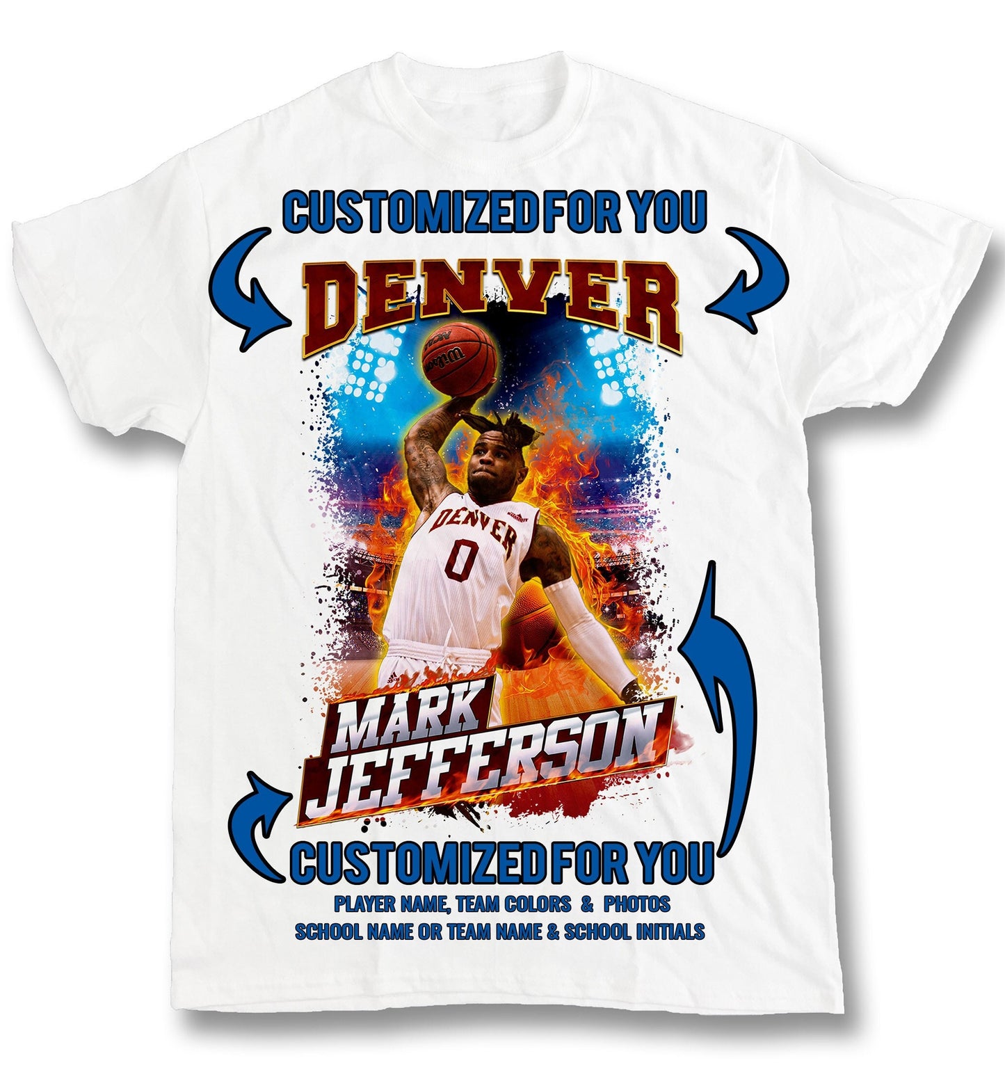 Personalized Basketball Picture T-Shirt for Game Day Custom Photo Shirt Senior Gift, Basketball Mom, Dad, Sister, Aunt and Brother up to 5XL