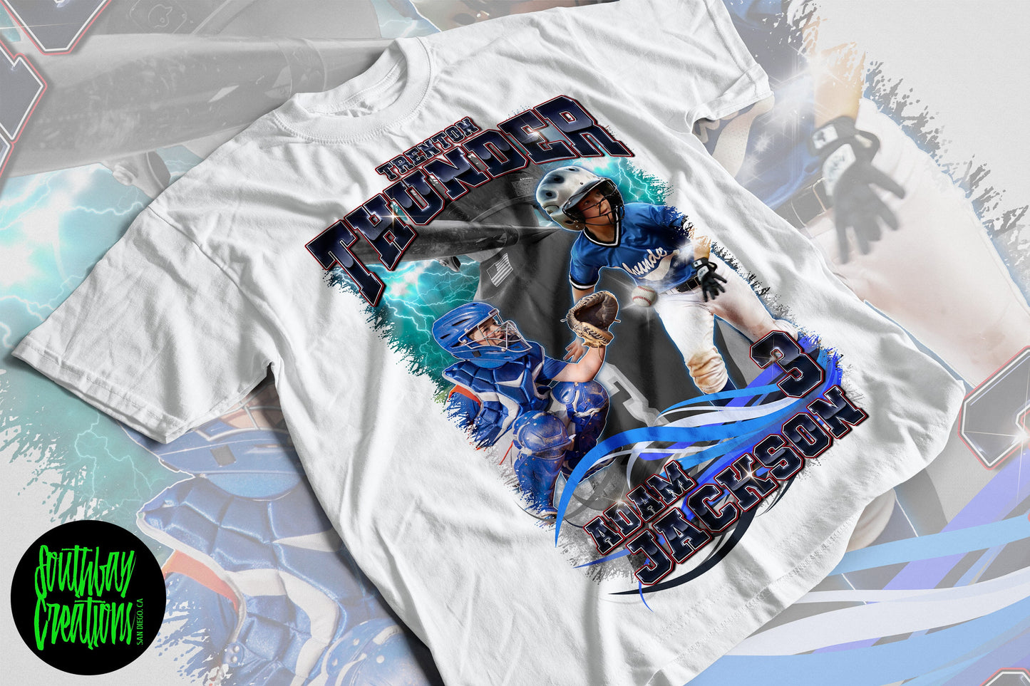 Personalized Baseball Softball Picture T-Shirt for Game Day Custom Photo Shirt Senior Night Gift, Gift for Mom Dad - Plus Sizes 4XL & 5XL