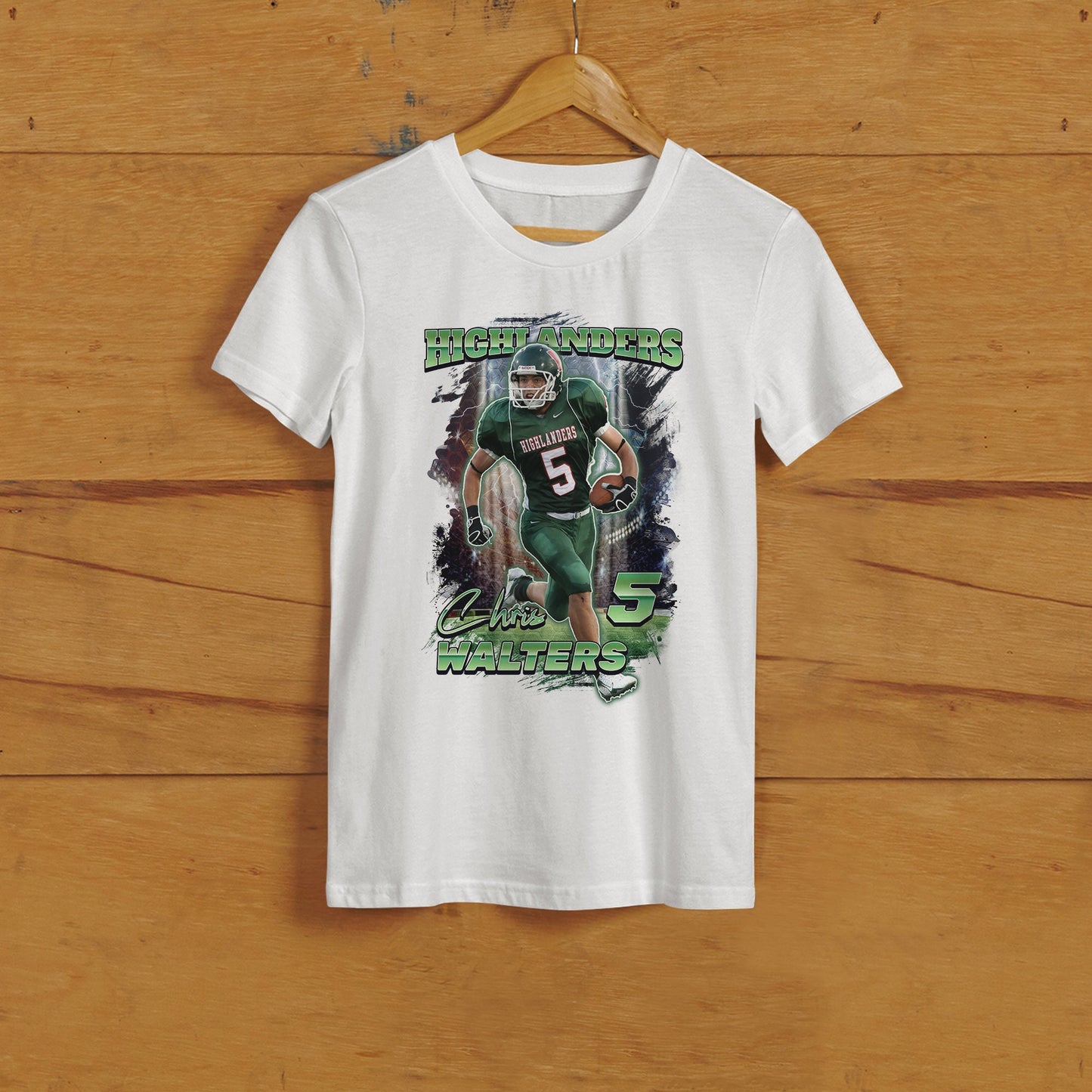 Personalized Football Picture T-Shirt for Game Day, Custom Photo Shirt, Senior Gift, Football Mom, Dad, Sister, Aunt and Brother, up to 5XL